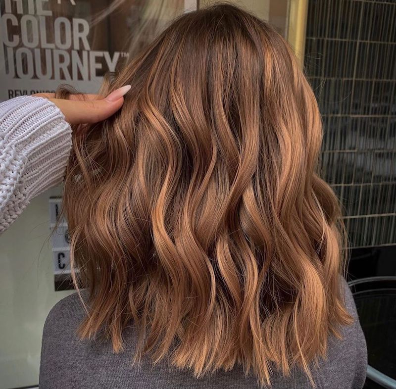 Textured Medium Brown Lob From Back Textured Medium Brown Lob From Back — Winter Lob Haircuts
