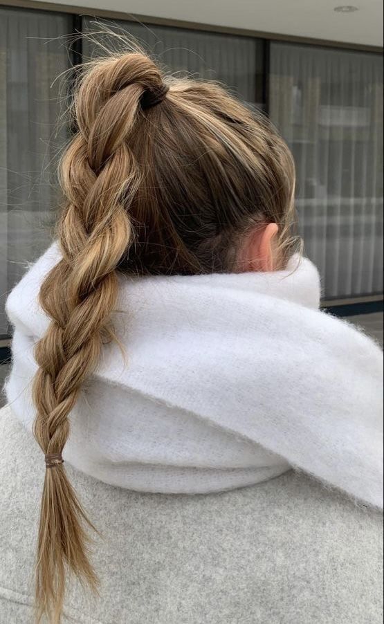 Light Brown Thick Braid Ponytail Light Brown Thick Braid Ponytail — Winter Twist Hairstyles