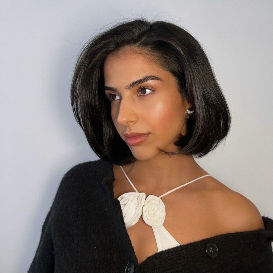 Side View Jawline Dark Brown Bob — Winter Haircuts for Straight Hair