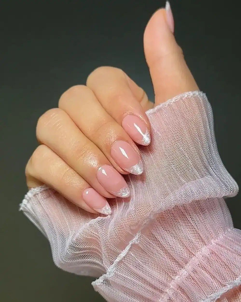 Glossy Visual Idea Glossy Visual Idea — New Years French Tip Nails 2027