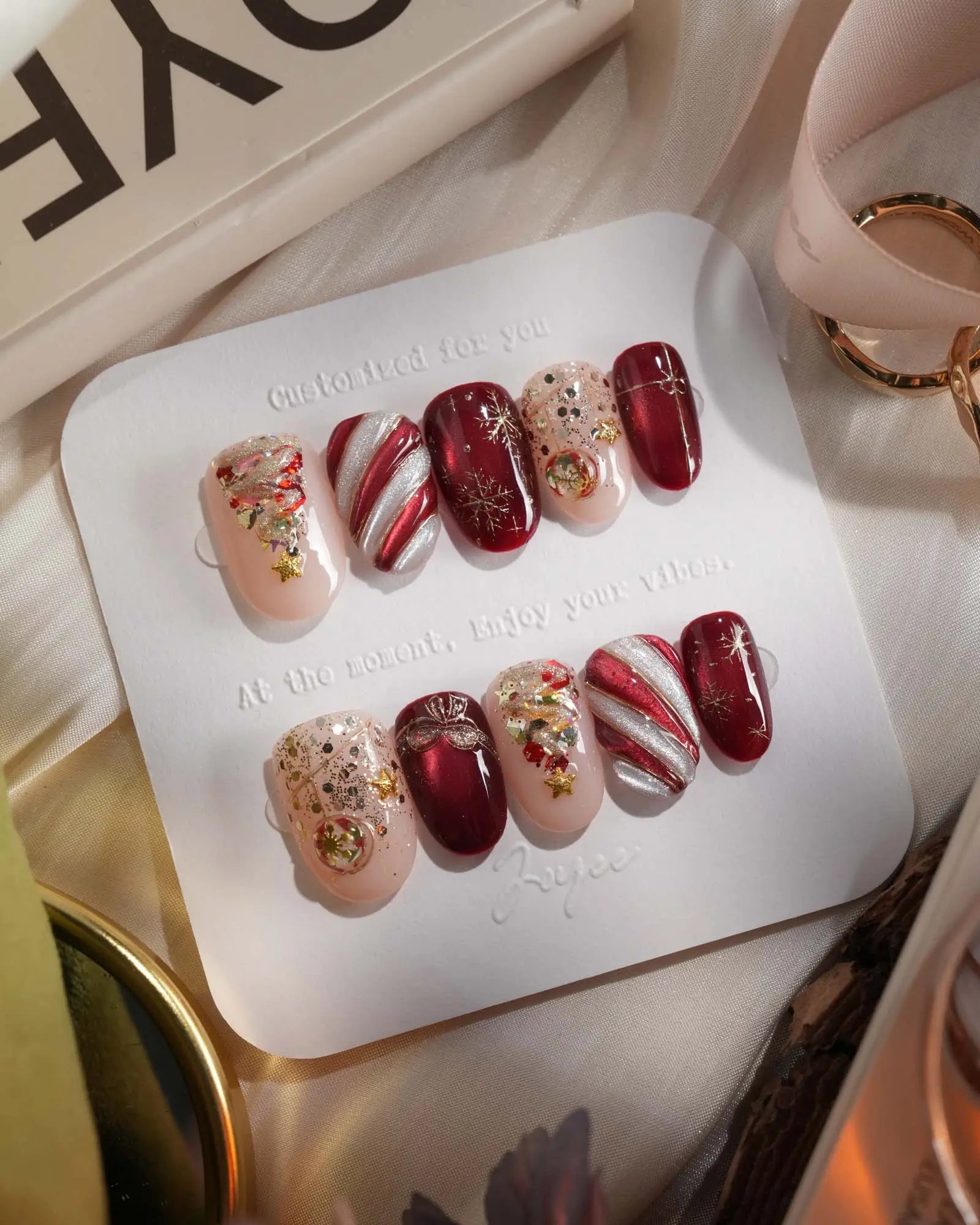 Visible Visual Idea Visible Visual Idea — Red and Gold Christmas Nails 2026