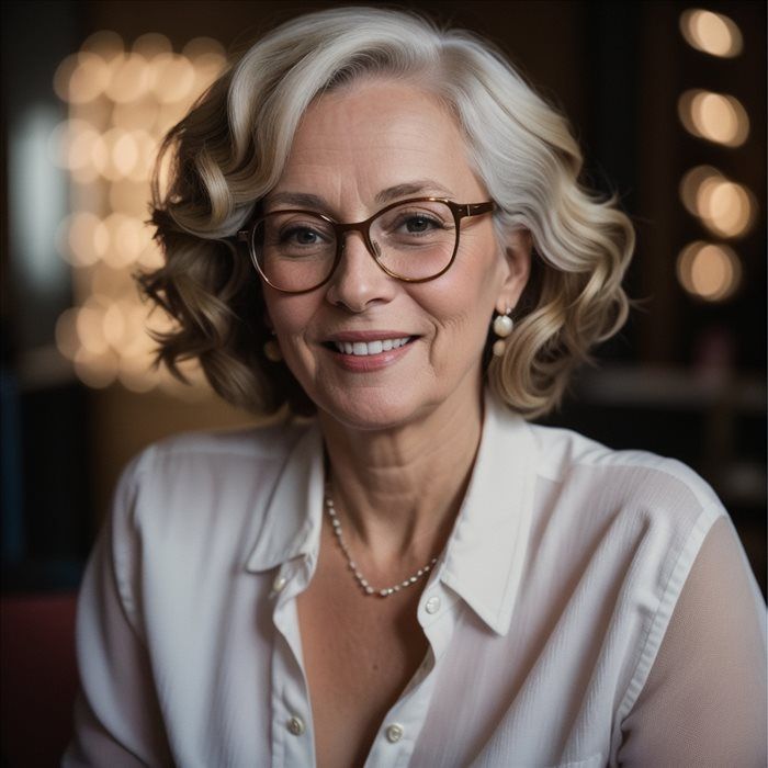 Wavy Blonde Bob With Grey Roots Wavy Blonde Bob With Grey Roots — Winter Haircuts for Women Over 70