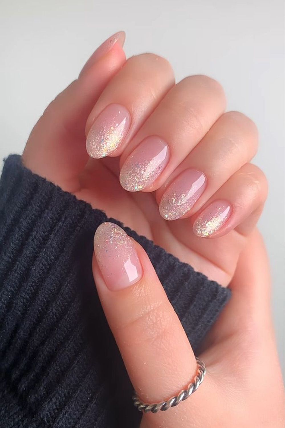 Sheer Pink French With Floral Accents Sheer Pink French With Floral Accents — Winter Wedding Guest Nails