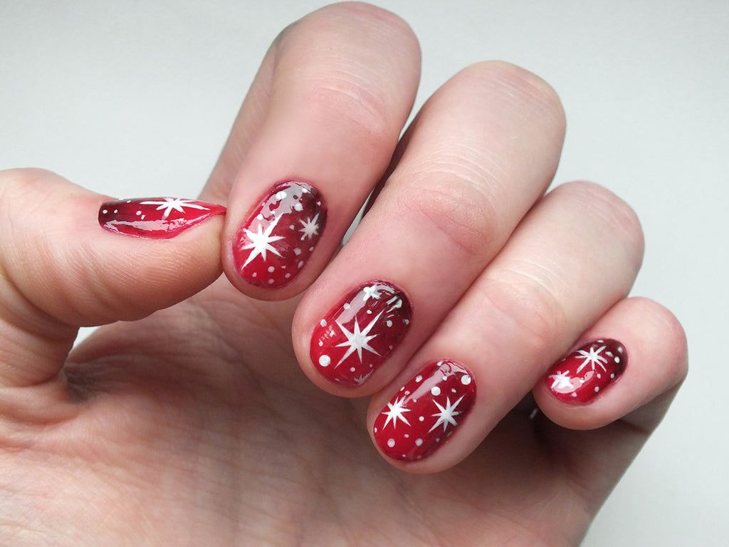 Red To Clear Gradient With White Accents Visual Idea Red To Clear Gradient With White Accents Visual Idea — Christmas Nail Designs 2026