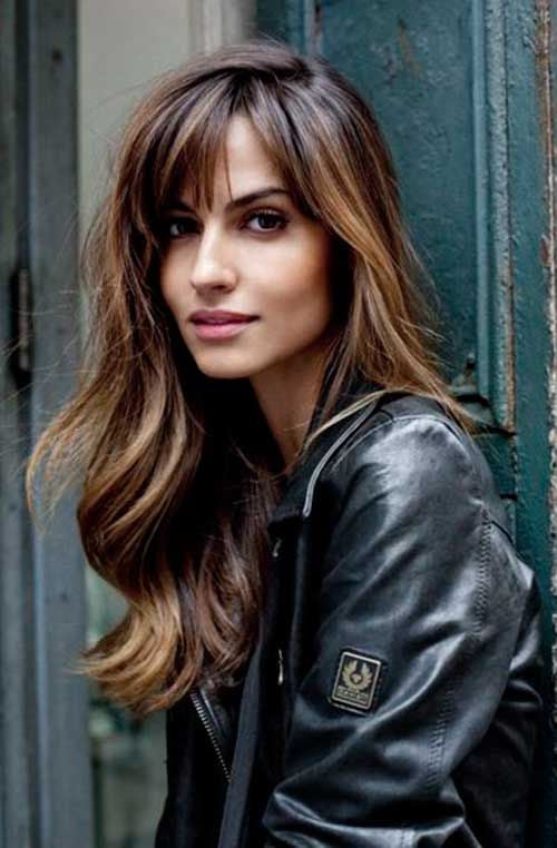 Dark Brown With Caramel Highlights Dark Brown With Caramel Highlights — Long Winter Haircuts