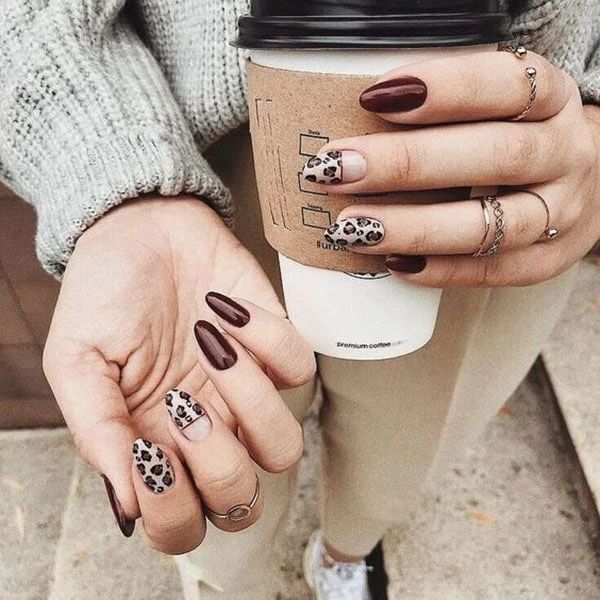 Leopard Print Accents On Some Nails Visual Idea Leopard Print Accents On Some Nails Visual Idea — Winter Nail Colors for Short Nails