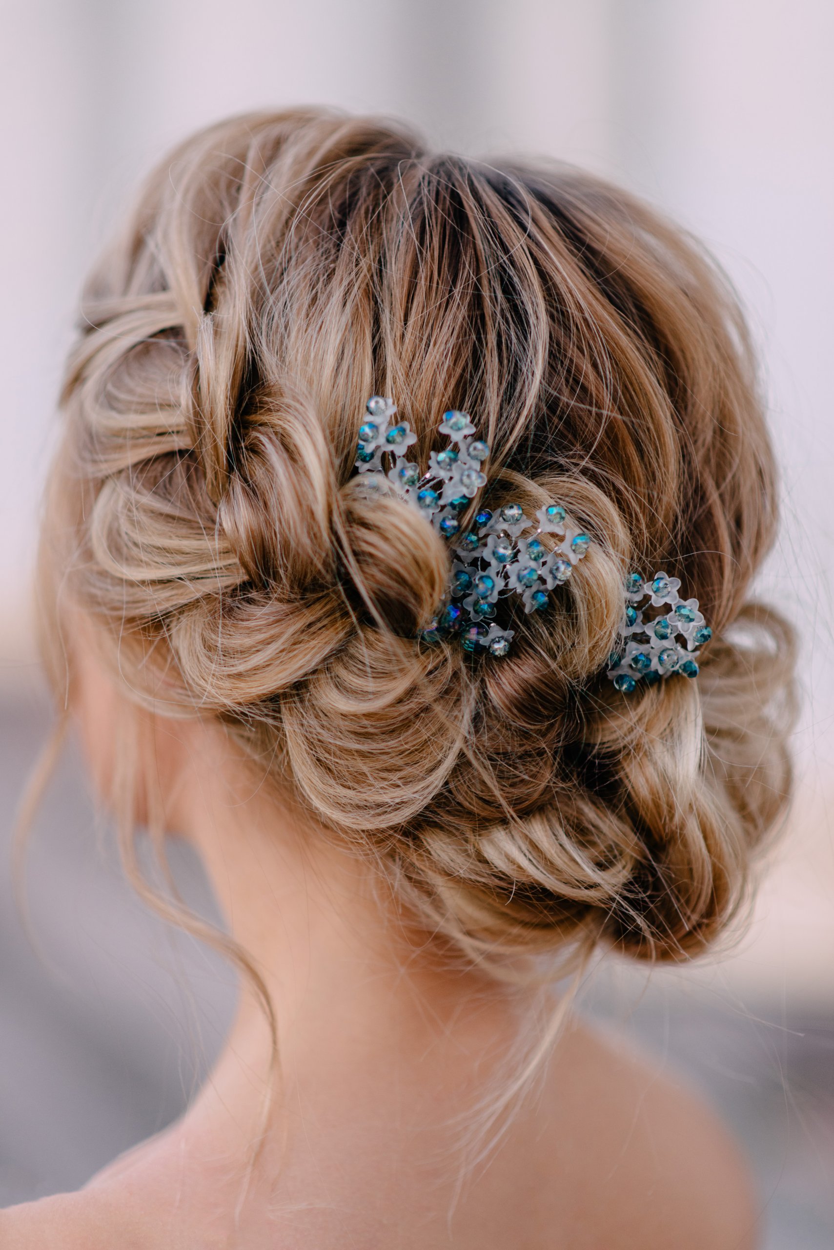 Shoulder Honey Blonde Braided Updo — Winter Wedding Guest Hairstyles