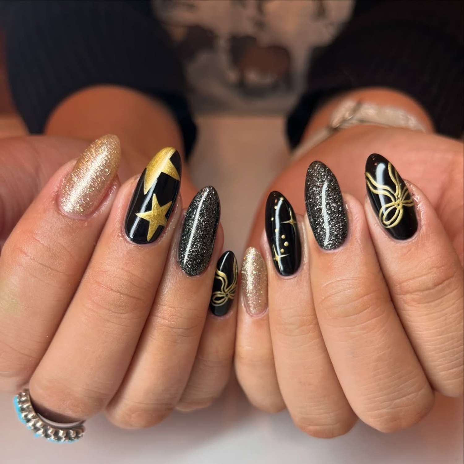 Glossy And Glitter Visual Idea Glossy And Glitter Visual Idea — Christmas Almond Nails 2026