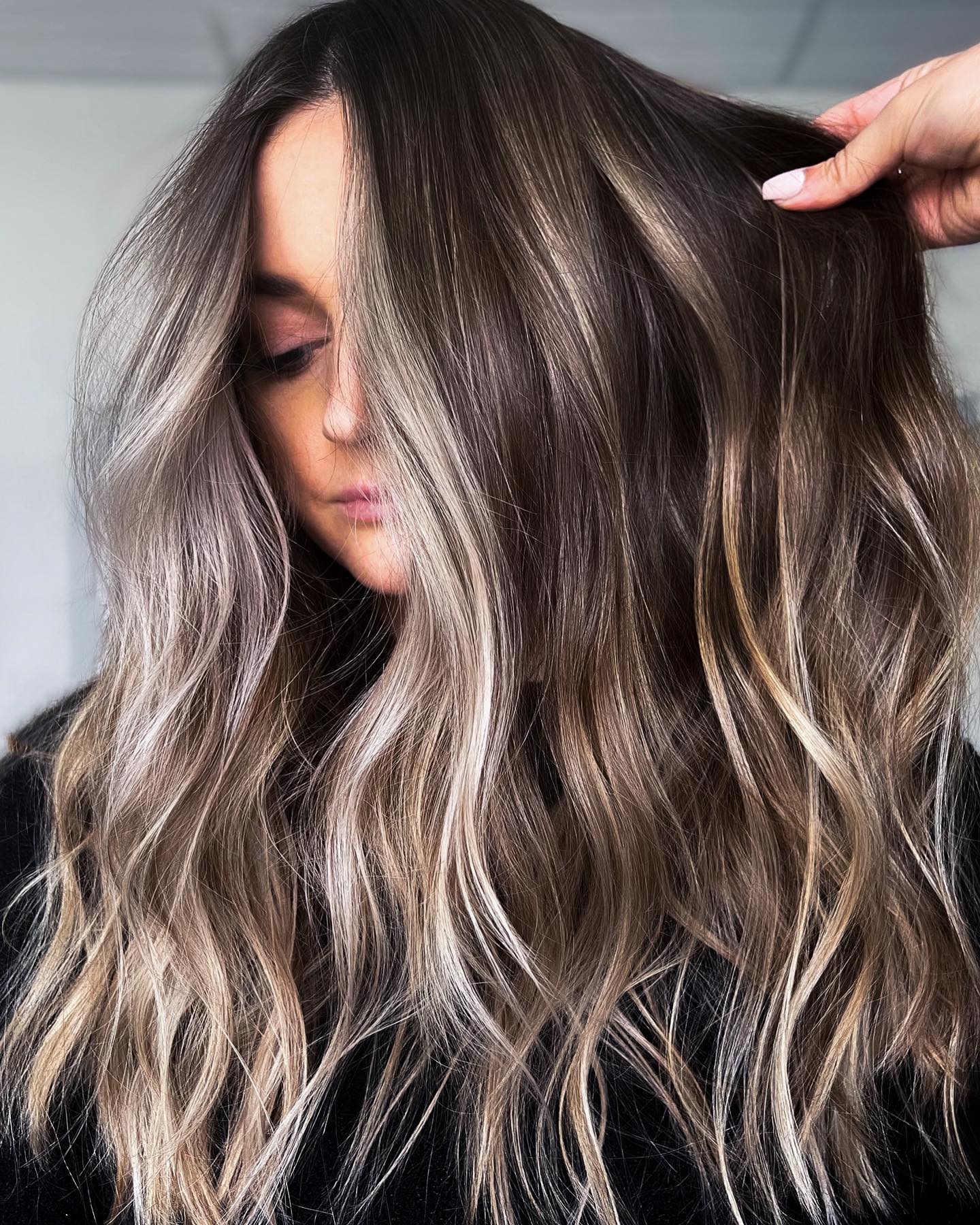 Dark Brown With Ash Blonde Highlights Dark Brown With Ash Blonde Highlights — Blonde to Brunette Hair