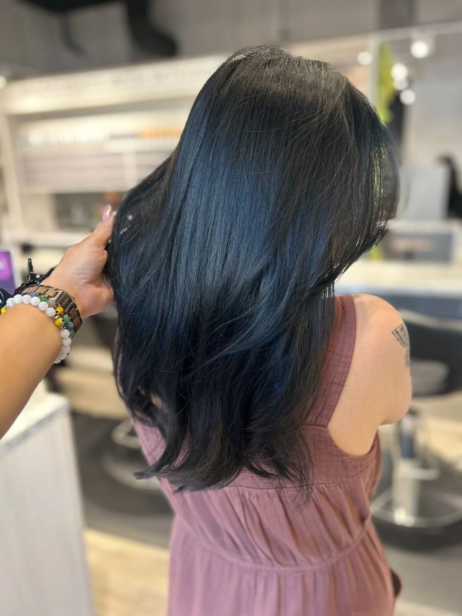 Intense Blue-Black Hair Intense Blue-Black Hair — Dark Winter Hair Colors