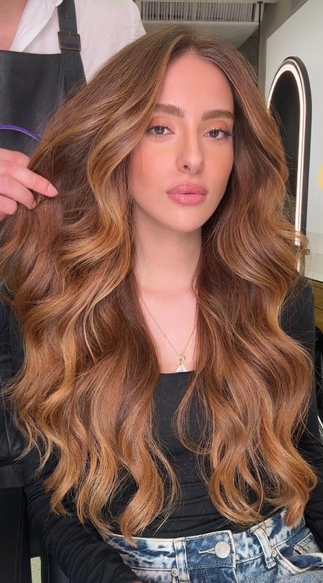 Light Brown with Honey Cinnamon Balayage Light Brown with Honey Cinnamon Balayage — Cinnamon Brown Hair