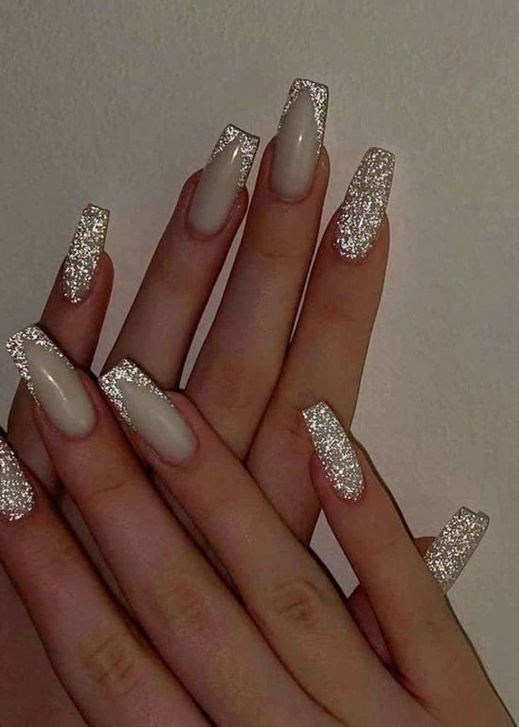 Glossy Glitter Visual Idea Glossy Glitter Visual Idea — New Years Coffin Nails 2027