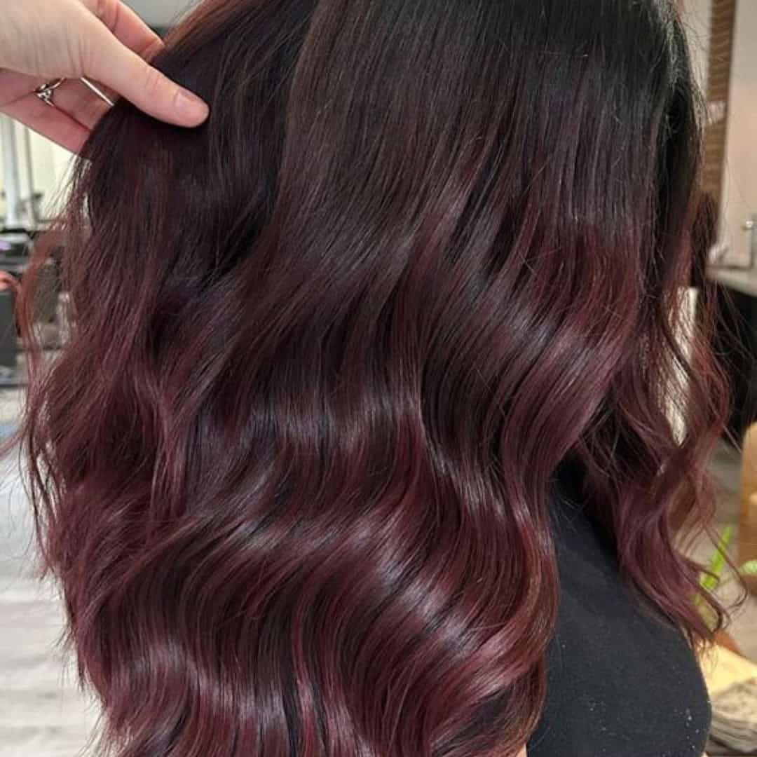 Dark Burgundy With Violet Tones Dark Burgundy With Violet Tones — Burgundy Hair Color