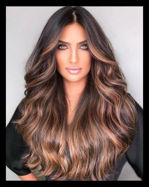 Balayage Dimension on Long Chestnut Hair — Chestnut Brown Hair