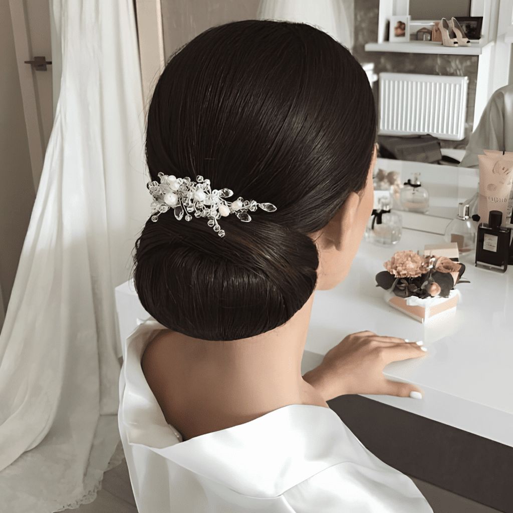Smooth Dark Brown Classic Low Bun — Winter Bun Hairstyles