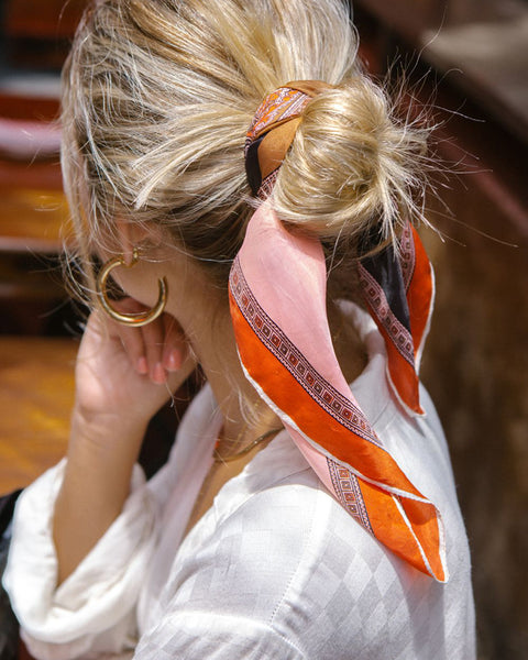 Fine Blonde Hair Messy Bun with Scarf Fine Blonde Hair Messy Bun with Scarf — Winter Hairstyles with Scarf