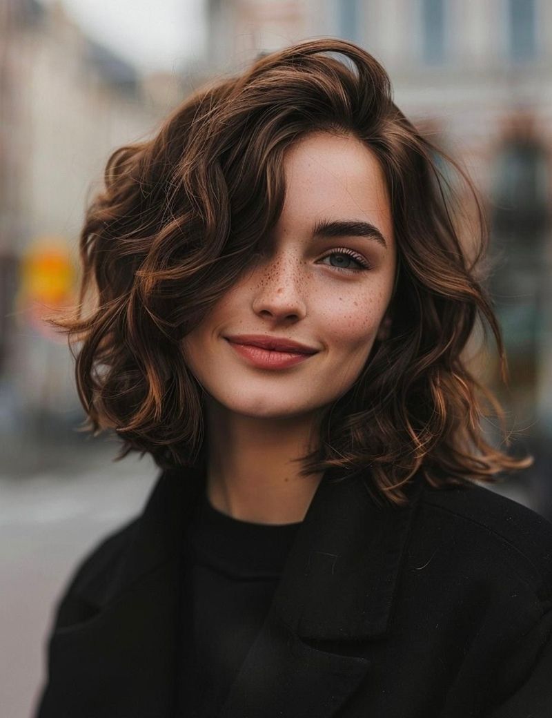 Collarbone Bob With Side Waves Collarbone Bob With Side Waves — Winter Haircuts for Wavy Hair