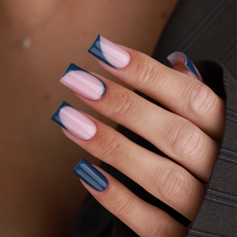 Navy Blue French Tips On All Nails Visual Idea Navy Blue French Tips On All Nails Visual Idea — Navy Blue Nails