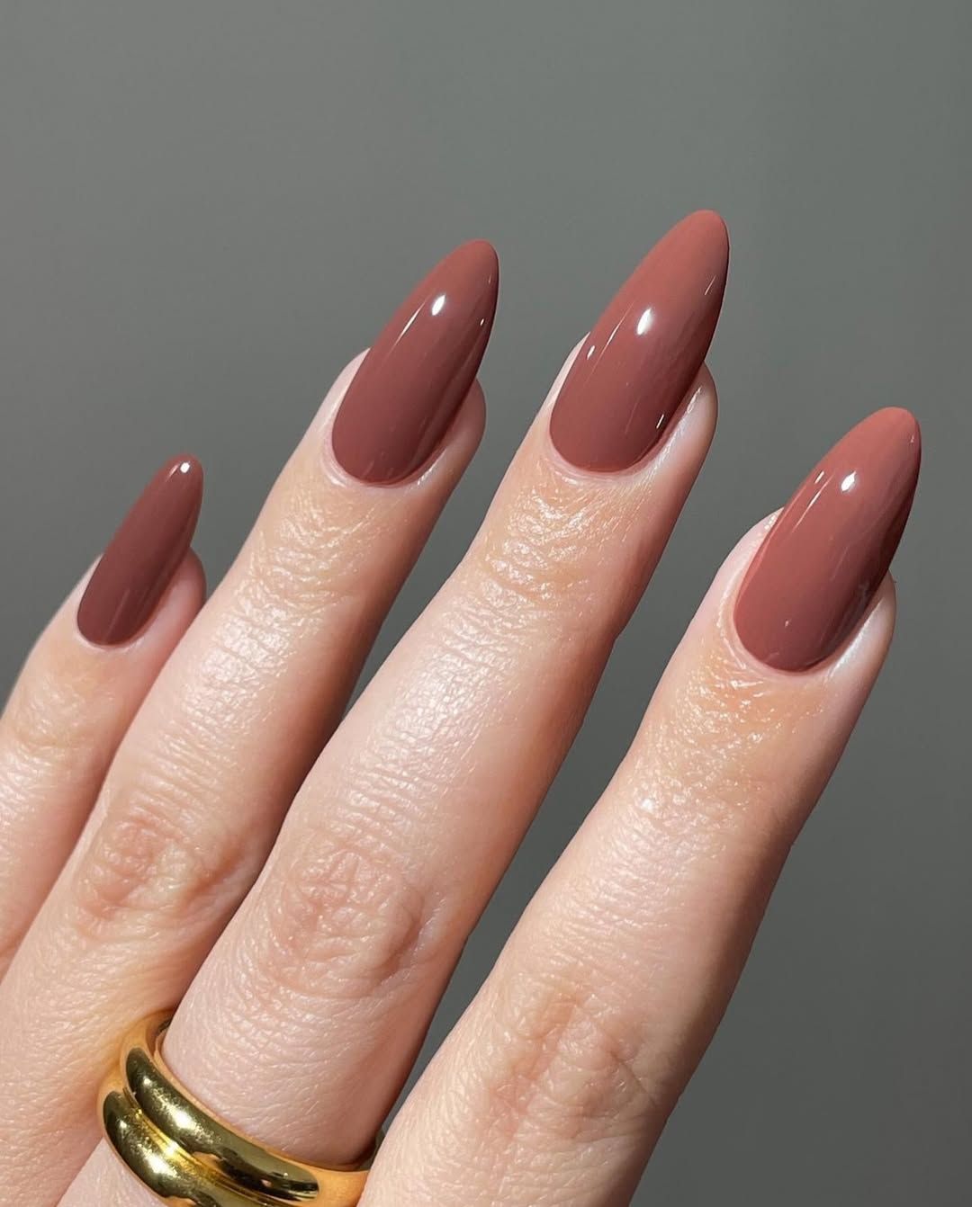 Mocha French Tip Almonds With Shimmer Mocha French Tip Almonds With Shimmer — Mocha Nails