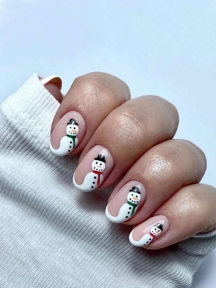 Red French Tip Almond Nails Red French Tip Almond Nails — Short Winter Oval Nails