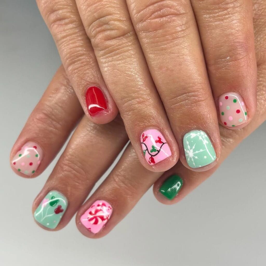 Visual Idea — Short Cute Christmas Nails 2026