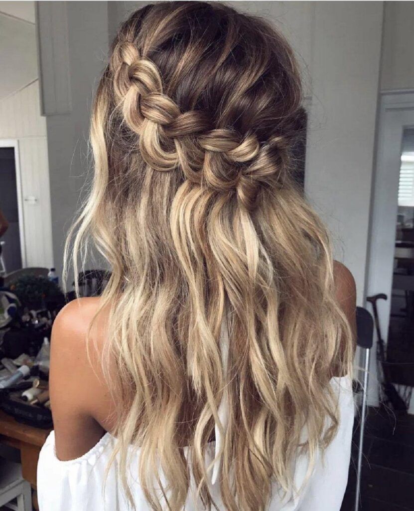 Waterfall Braid with Flowing Waves — Winter Wedding Hairstyles