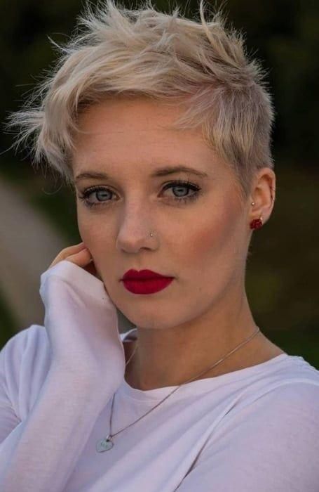 Spiky Ash Blonde Pixie Spiky Ash Blonde Pixie — Winter Hairstyles for Short Hair