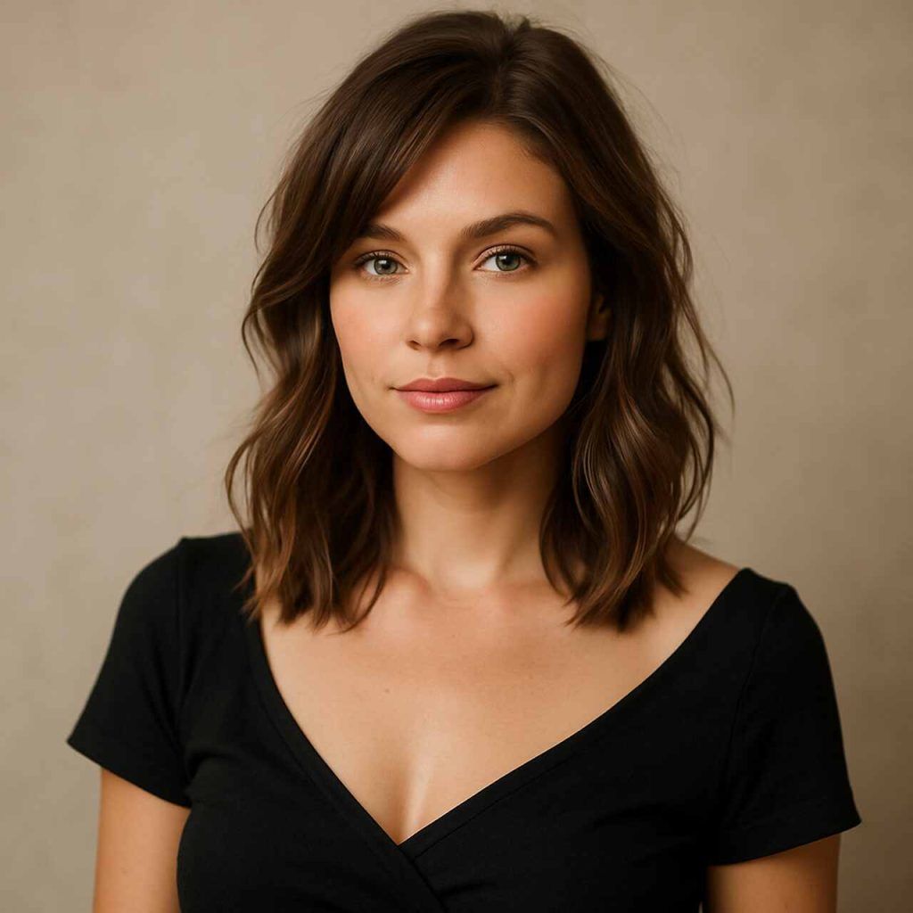 Medium Brown Chin Bob With Soft Waves — Winter Haircuts for Square Faces