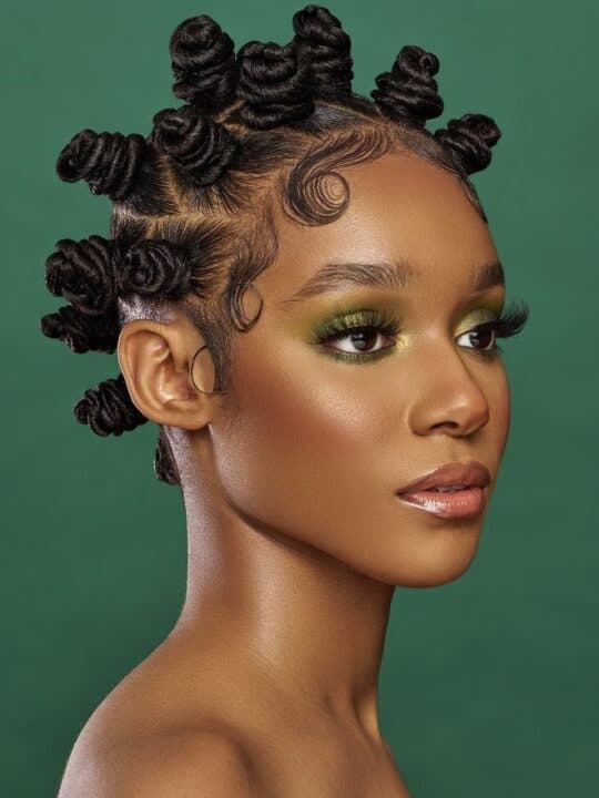 Side Part Bantu Knots — Winter Hairstyles for Black Women