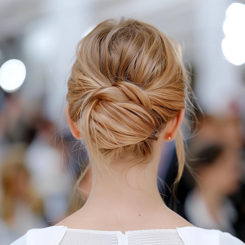 Blonde Twisted Knot Updo Blonde Twisted Knot Updo — Winter Party Hairstyles
