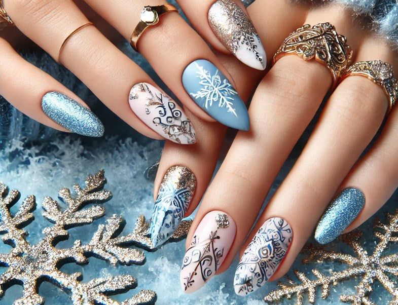 Winter Festive Visual Idea — Winter Nails for Teens