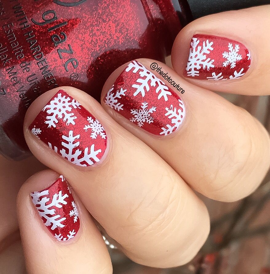 Snowflakes On All Nails Visual Idea Snowflakes On All Nails Visual Idea — Cute Christmas Nails 2026