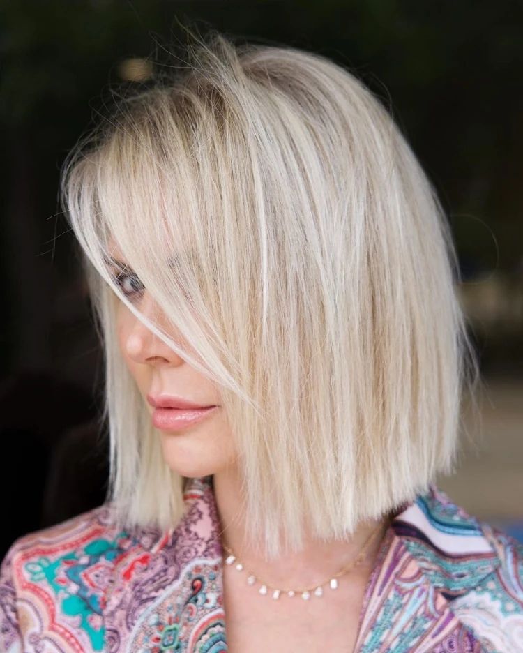 Ash Blonde Bob with Blunt Fringe Ash Blonde Bob with Blunt Fringe — Winter Hairstyles for Short Hair
