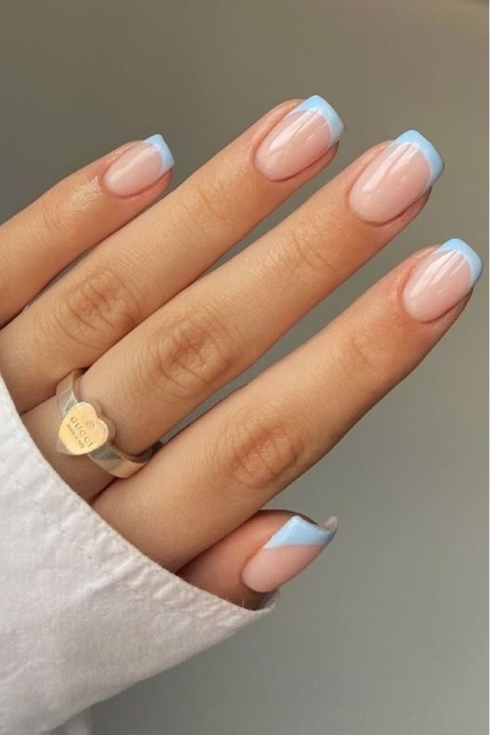 Soft Blue Tip Modern French Soft Blue Tip Modern French — Winter Wedding Guest Nails