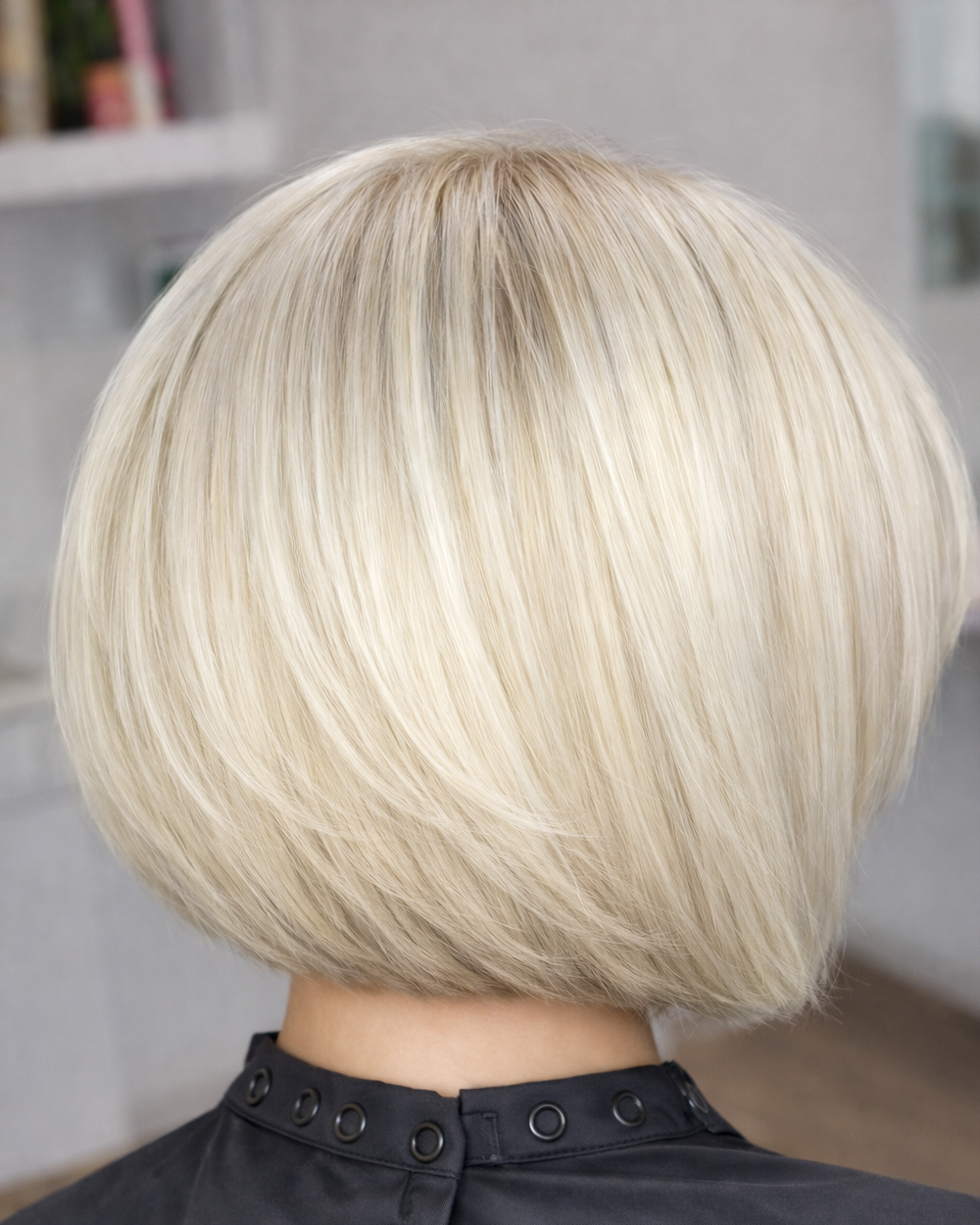 Rounded Ash Blonde Chin Bob Rounded Ash Blonde Chin Bob — Low Maintenance Winter Haircuts
