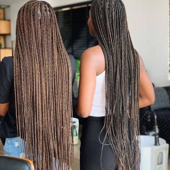 Mid-Back Visual Idea Mid-Back Visual Idea — Winter Braids for Black Women