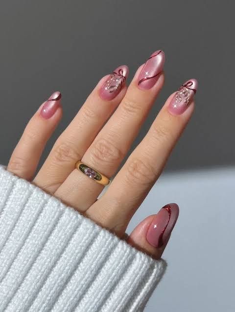 Precise Application Visual Idea Precise Application Visual Idea — Christmas Almond Nails 2026
