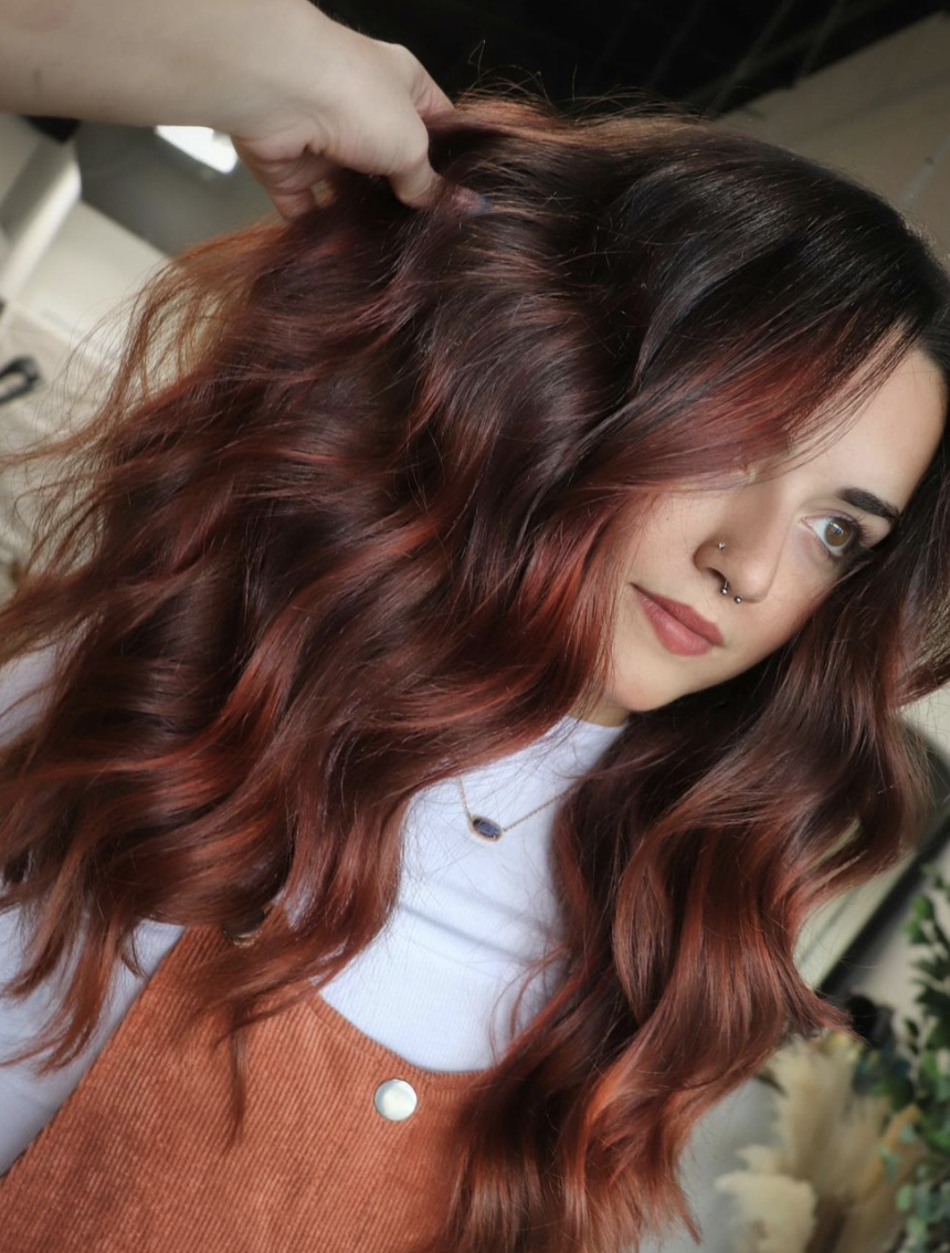 Dark Brown with Deep Cinnamon Red Dark Brown with Deep Cinnamon Red — Cinnamon Brown Hair