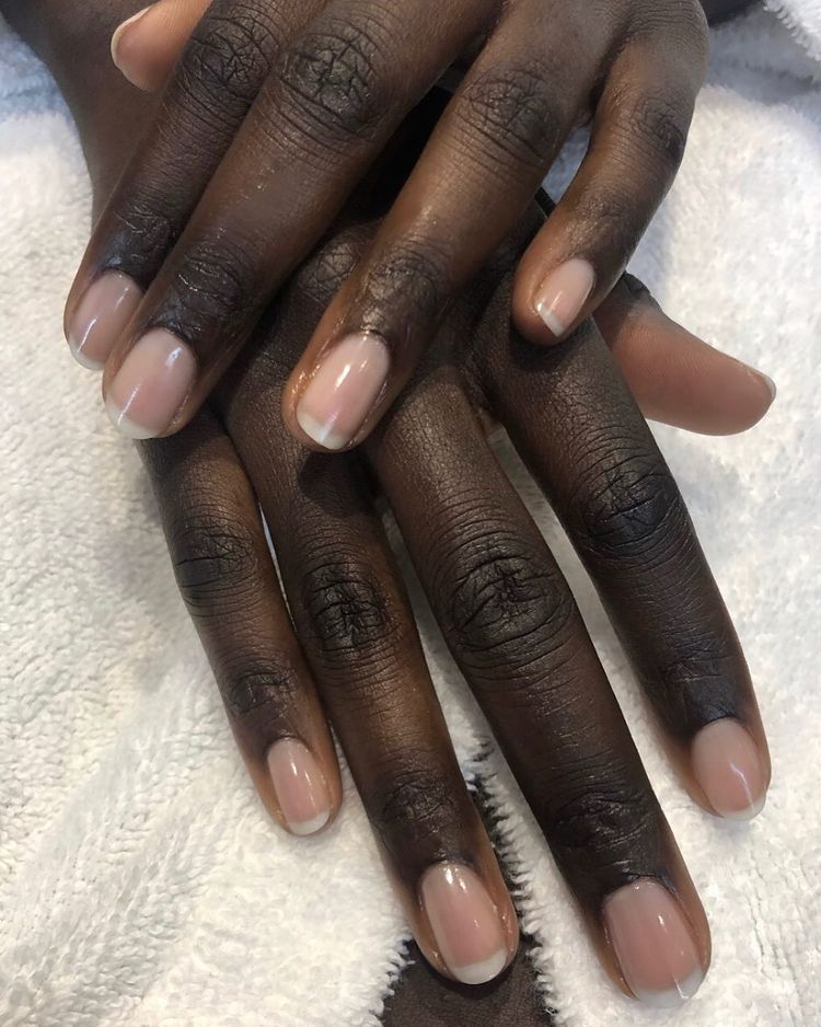 Sheer Nude French Tip Short Square Nails Sheer Nude French Tip Short Square Nails — Clean Girl Winter Nails