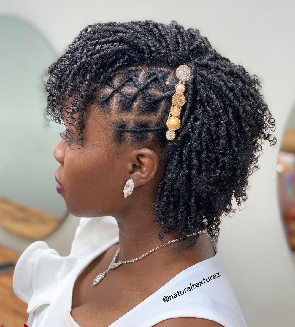 Twisted Locs With Geometric Sections Twisted Locs With Geometric Sections — Winter Haircuts for Black Women