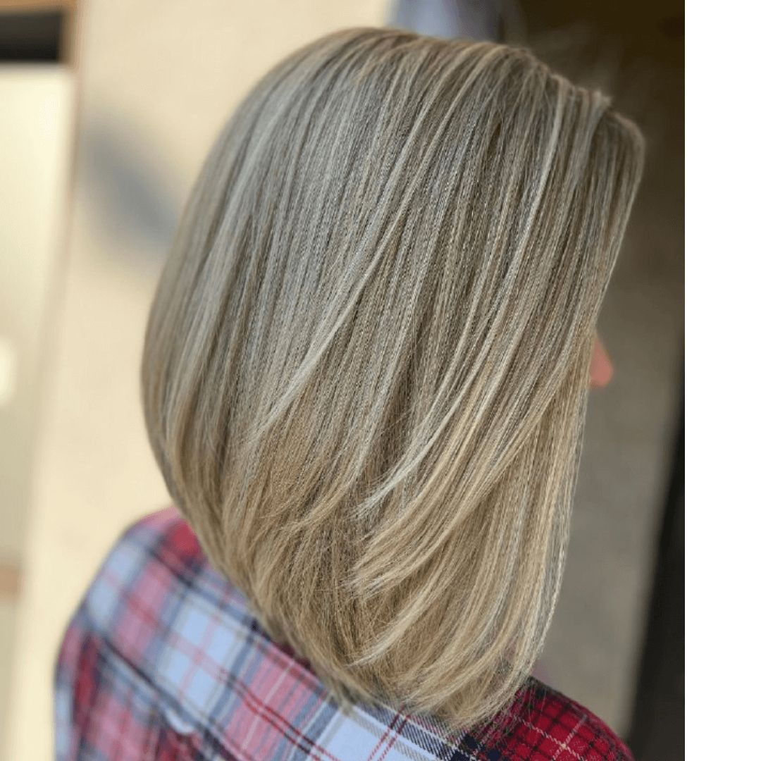 Back View Angled Bob With Layers — Winter Hairstyles for Thin Hair