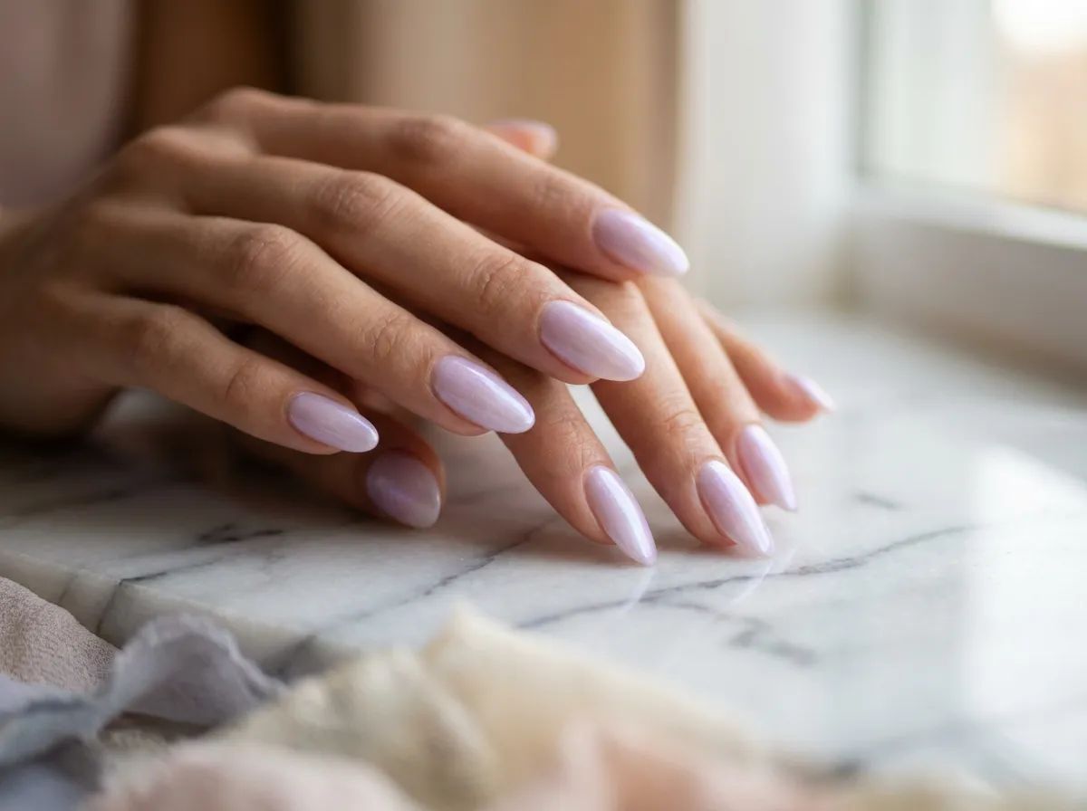 Pale Lavender with Iridescent Shifts Pale Lavender with Iridescent Shifts — Winter Lavender Nails
