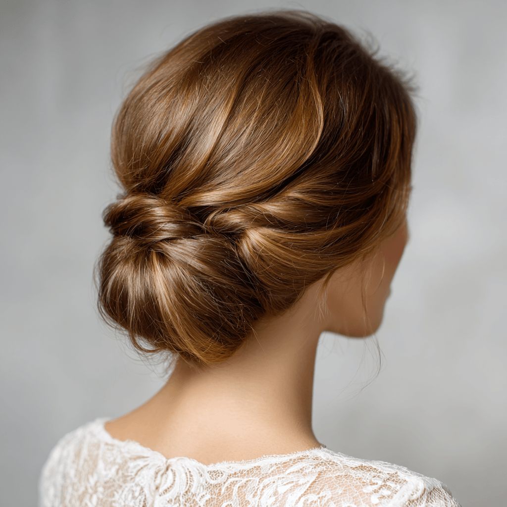 Warm Brown Twisted Low Bun — Winter Bun Hairstyles