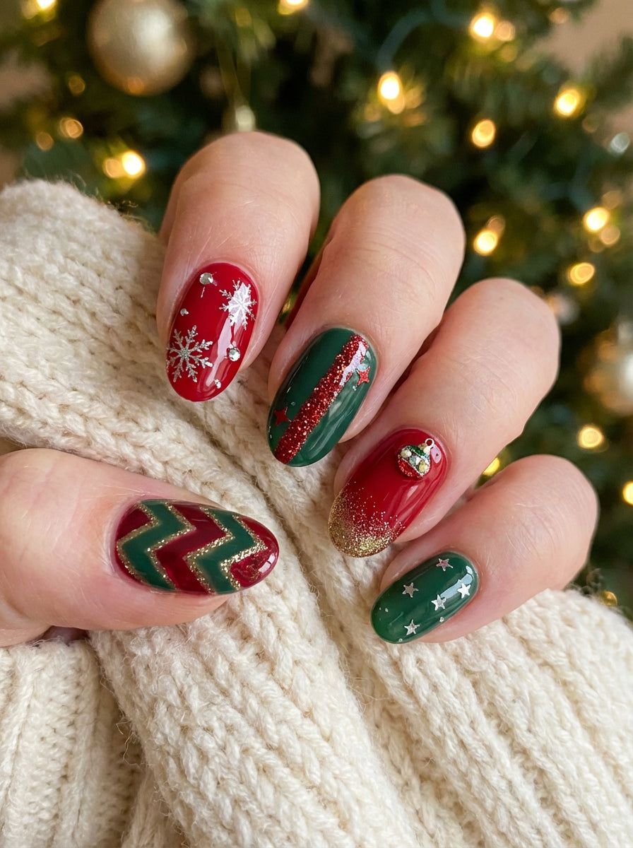 Glossy Glitter Visual Idea Glossy Glitter Visual Idea — Christmas Nail Designs 2026