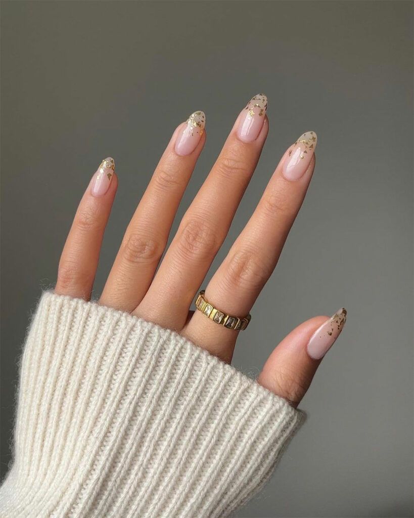 Glitter Metallic Visual Idea Glitter Metallic Visual Idea — New Years French Tip Nails 2027