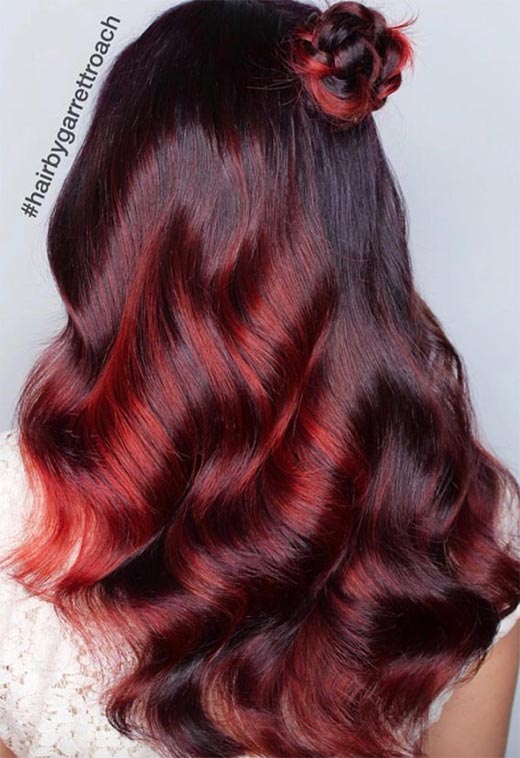 Burgundy Ombre With Dark Base Burgundy Ombre With Dark Base — Burgundy Hair Color