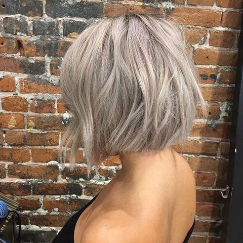 Chin Length Ash Blonde Bob — Winter Hair Colors for Short Hair