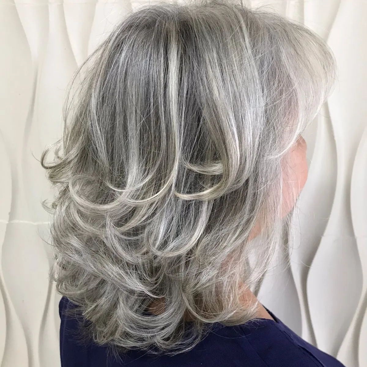 Icy Gray Bob With White Highlights Icy Gray Bob With White Highlights — Winter Hairstyles for Gray Hair