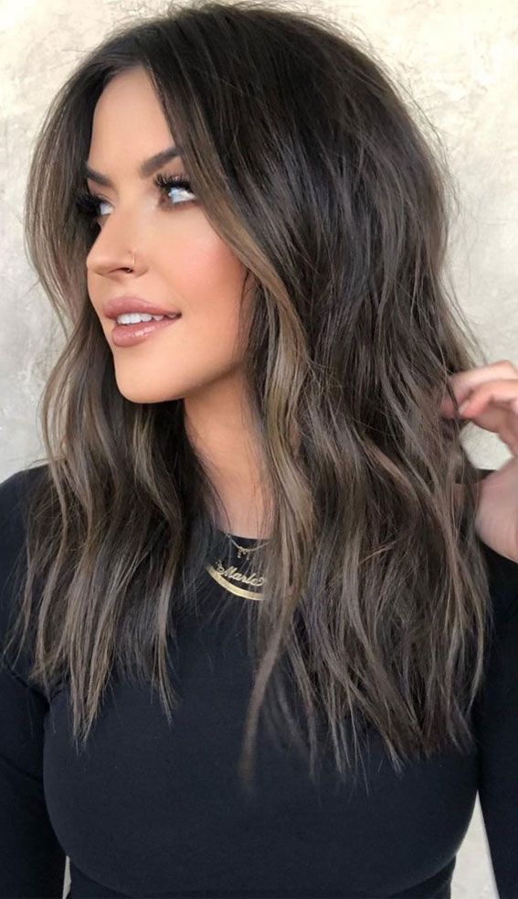 Subtle Blonde Highlights on Dark Brown — Winter Highlights