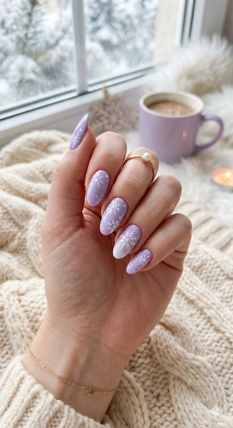 Glossy Subtle Shimmer On Accent Nail Visual Idea Glossy Subtle Shimmer On Accent Nail Visual Idea — Aesthetic Winter Nails